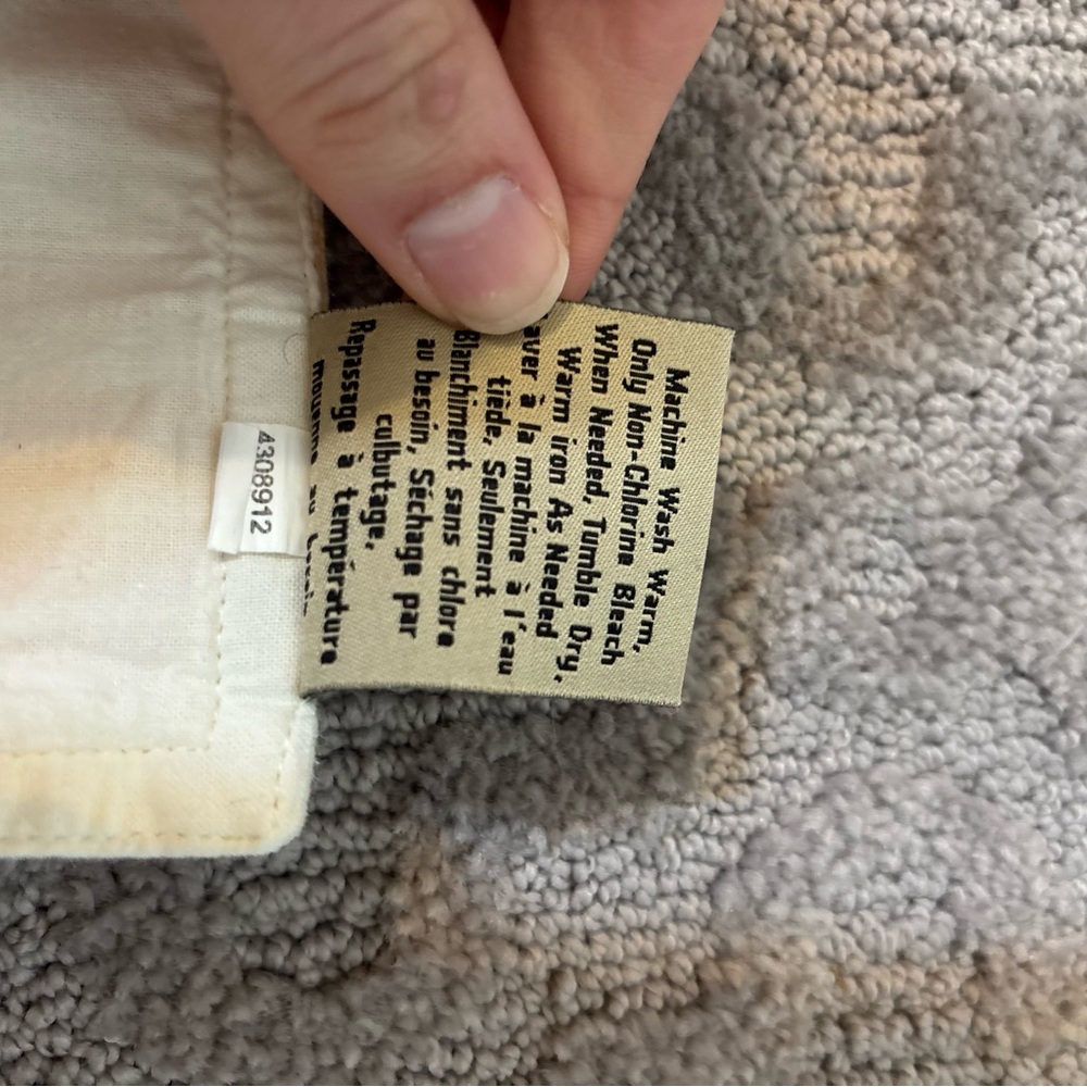 Pottery Barn Cream and Yellow Striped Rectangular Table Runner 100% Cotton 108in - Picture 4 of 5